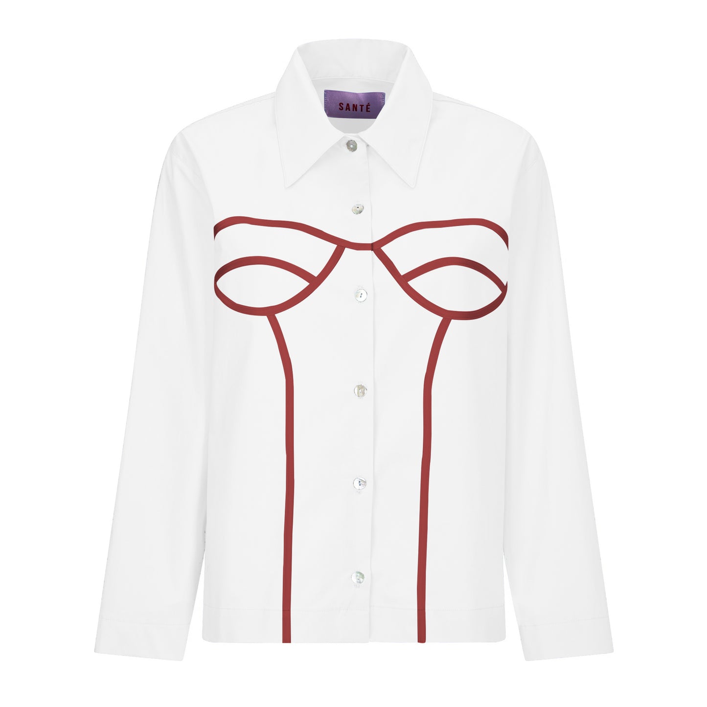 CAMICIA CORSET BIANCO/ROSSO