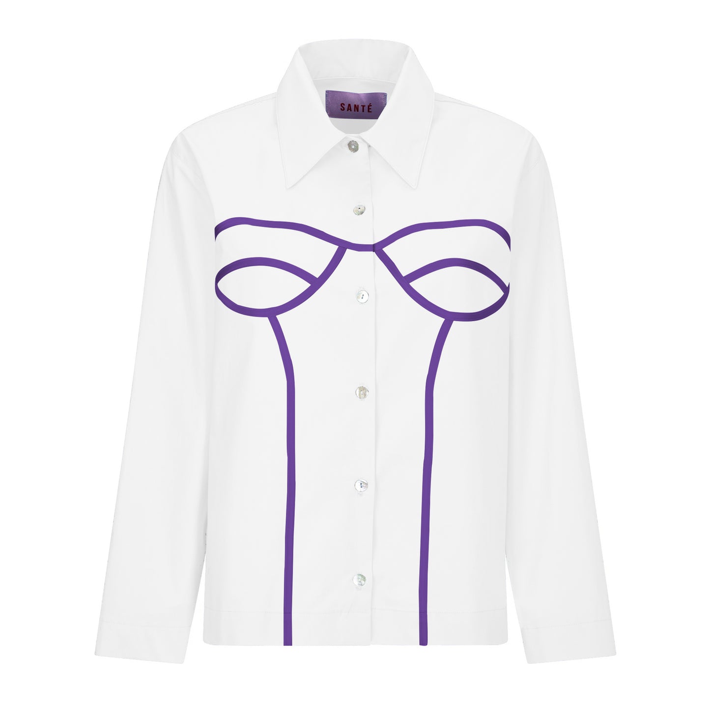 CAMICIA CORSET BIANCO/VIOLA